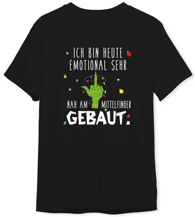 Bild: T-Shirt Herren - Grinch - Ich bin heute emotional sehr nah am Mittelfinger gebaut. Geschenkidee