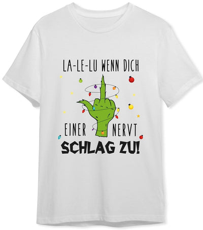 Bild: T-Shirt Herren - Grinch - La-Le-Lu wenn dich einer nervt schlag zu! (Mittelfinger) Geschenkidee