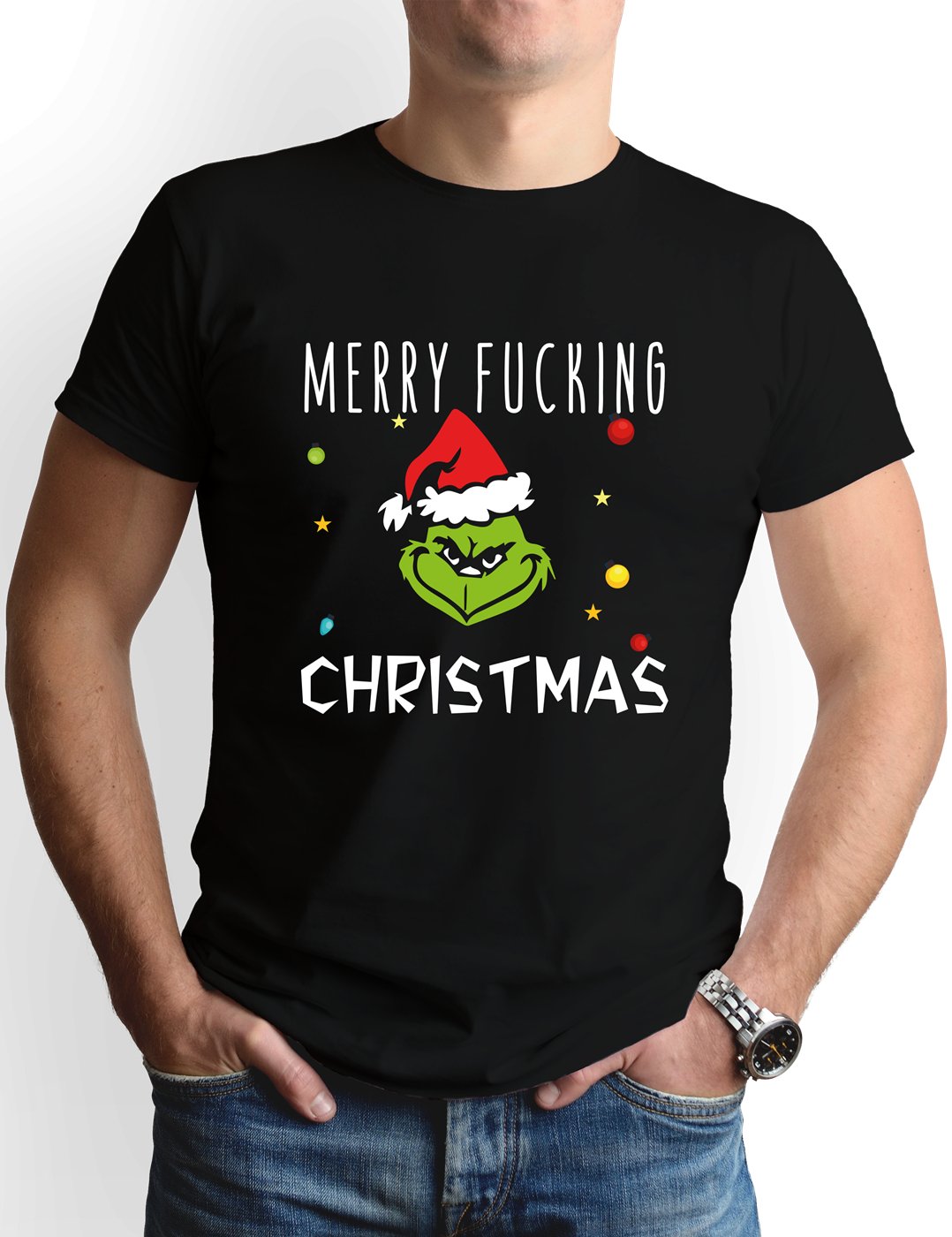 Bild: T-Shirt Herren - Grinch - Merry fucking Christmas (Gesicht) Geschenkidee