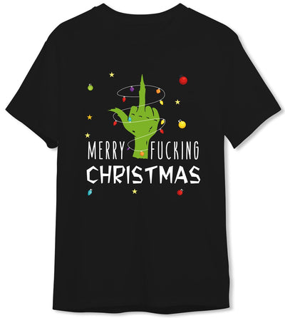 Bild: T-Shirt Herren - Grinch - Merry fucking Christmas (Mittelfinger) Geschenkidee