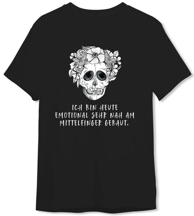 Bild: T-Shirt Herren - Ich bin heute emotional sehr nah am Mittelfinger gebaut. - Totenkopf Geschenkidee