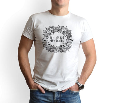 Bild: T-Shirt Herren - Ich hasse Menschen - Skull Statement Geschenkidee