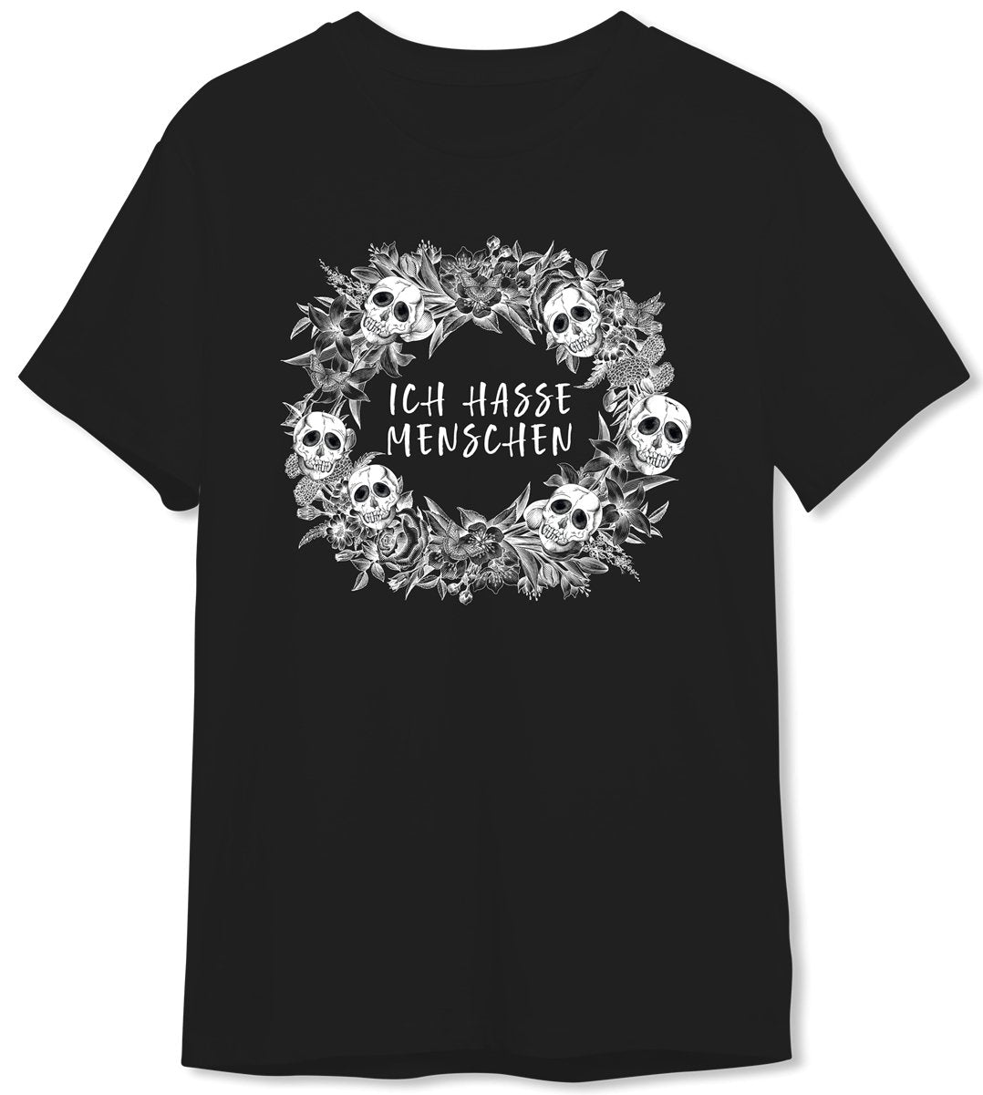 Bild: T-Shirt Herren - Ich hasse Menschen - Skull Statement Geschenkidee