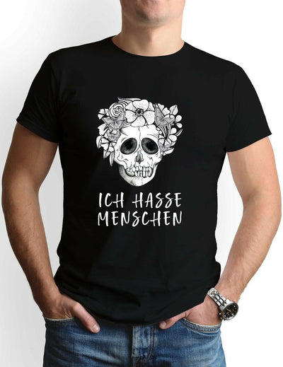 Bild: T-Shirt Herren - Ich hasse Menschen - Totenkopf Geschenkidee