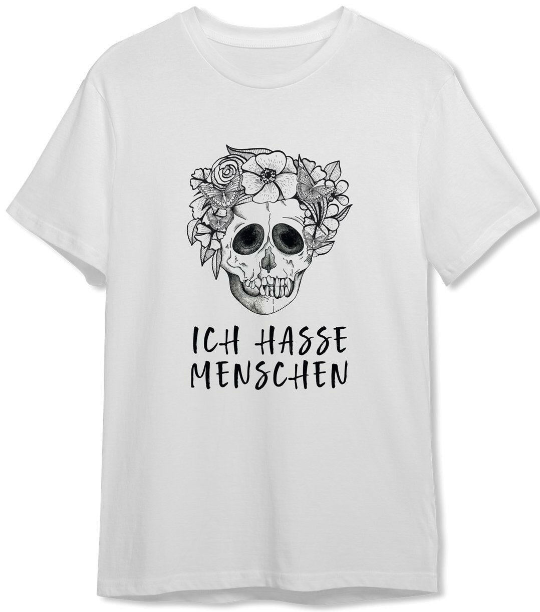 Bild: T-Shirt Herren - Ich hasse Menschen - Totenkopf Geschenkidee