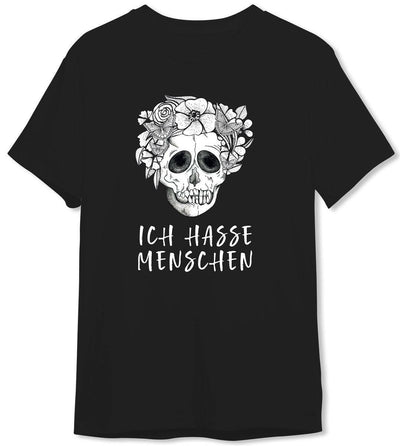 Bild: T-Shirt Herren - Ich hasse Menschen - Totenkopf Geschenkidee