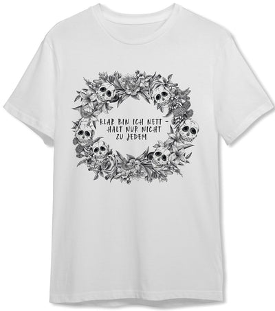 Bild: T-Shirt Herren - Klar bin ich nett - halt nur nicht zu jedem - Skull Statement Geschenkidee