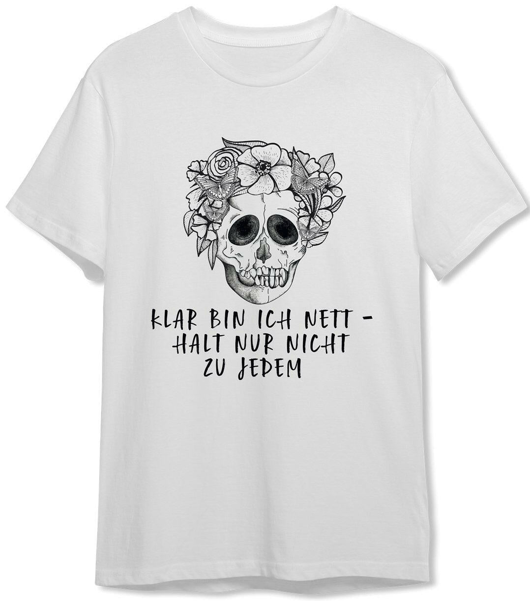 Bild: T-Shirt Herren - Klar bin ich nett - halt nur nicht zu jedem - Totenkopf Geschenkidee