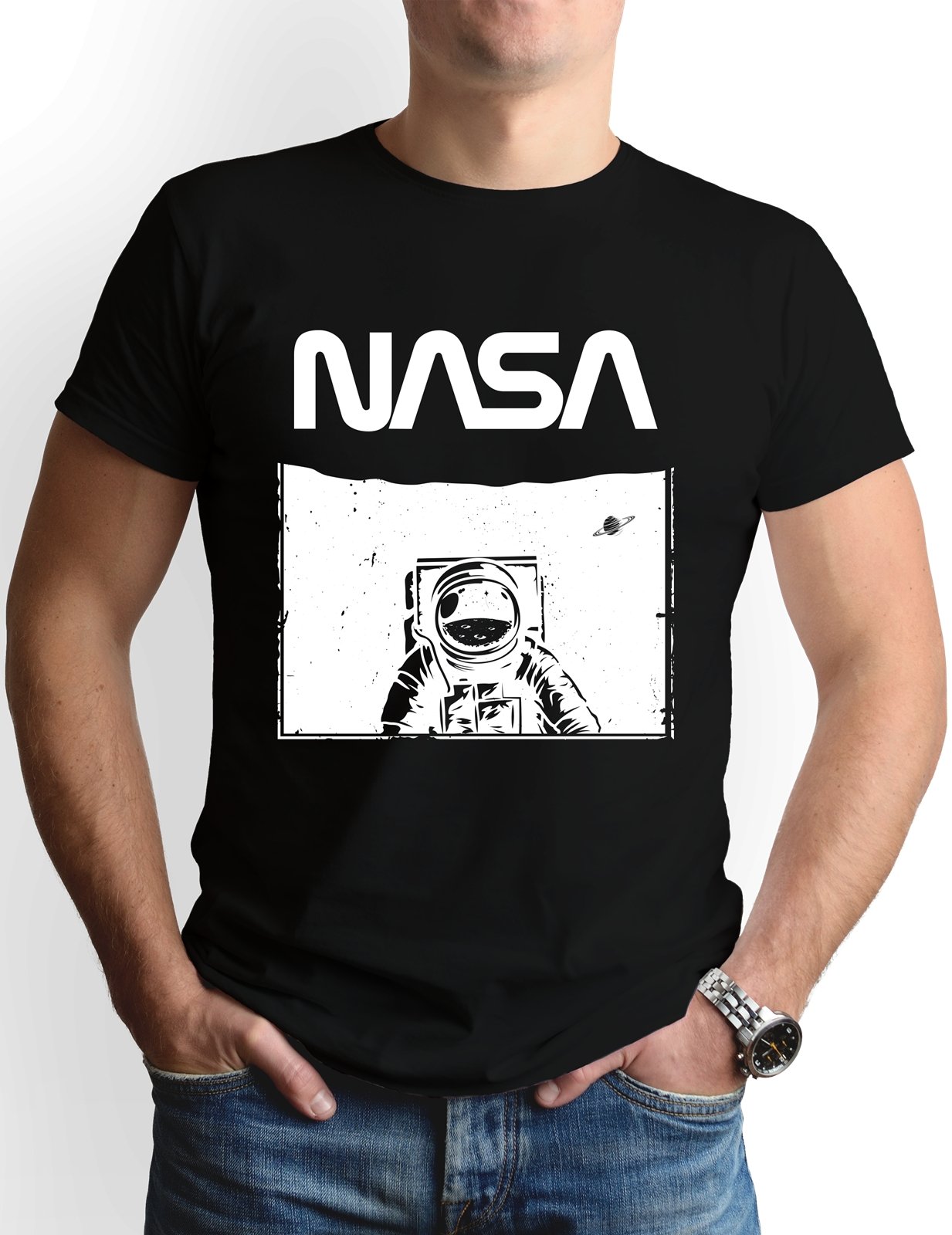 Bild: T-Shirt Herren - NASA Astronaut (Black&White) Geschenkidee