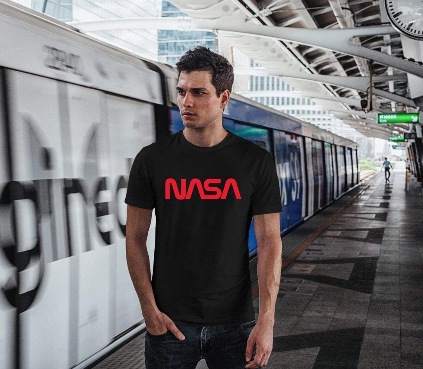 Bild: T-Shirt Herren - NASA Worm Logo Geschenkidee