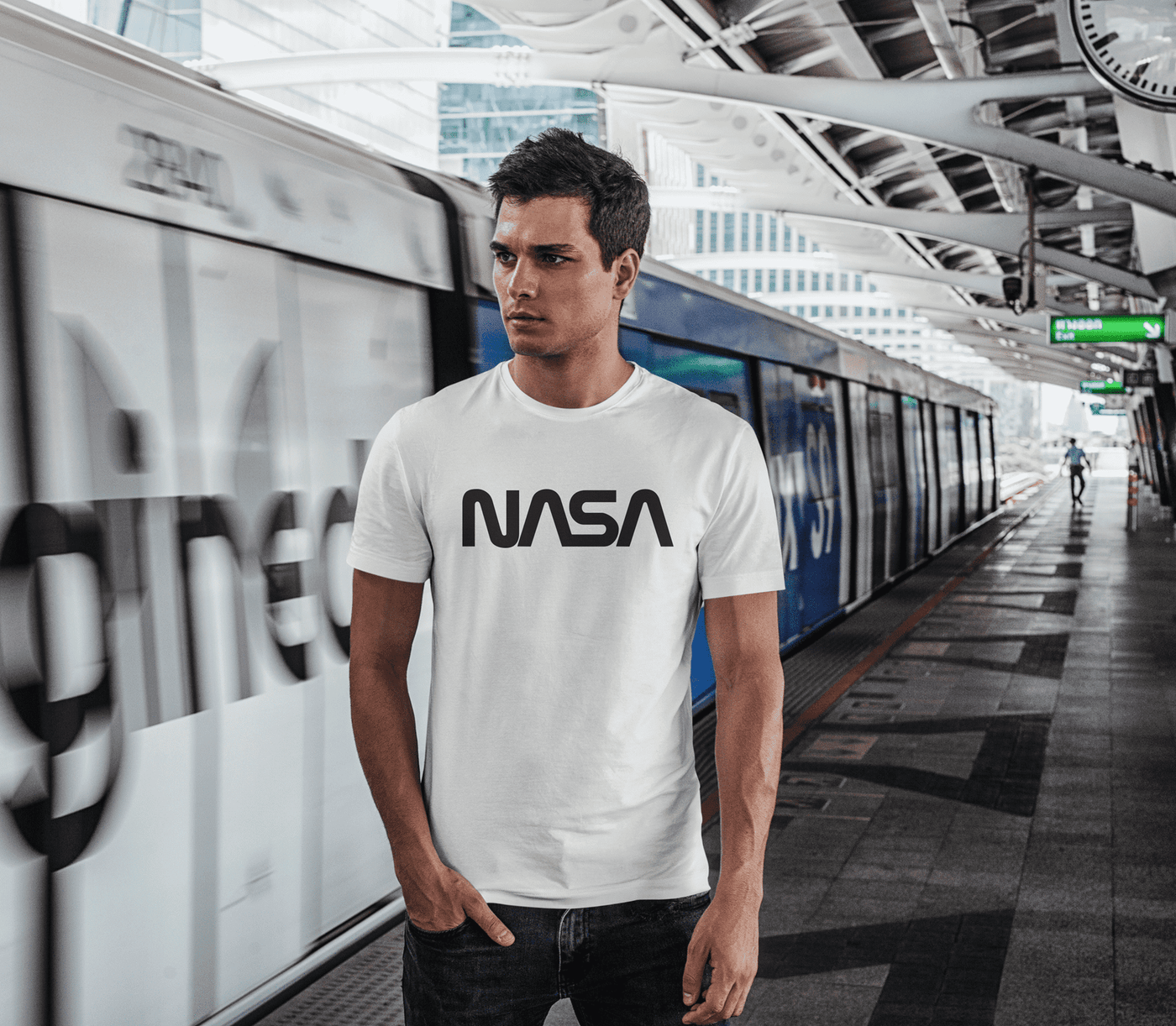 T-Shirt Herren - NASA Worm Logo