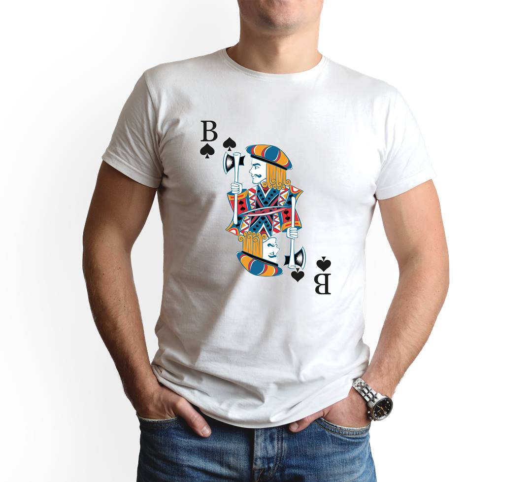 Bild: T-Shirt Herren - Spielkarte Pik Bube/Bauer Geschenkidee