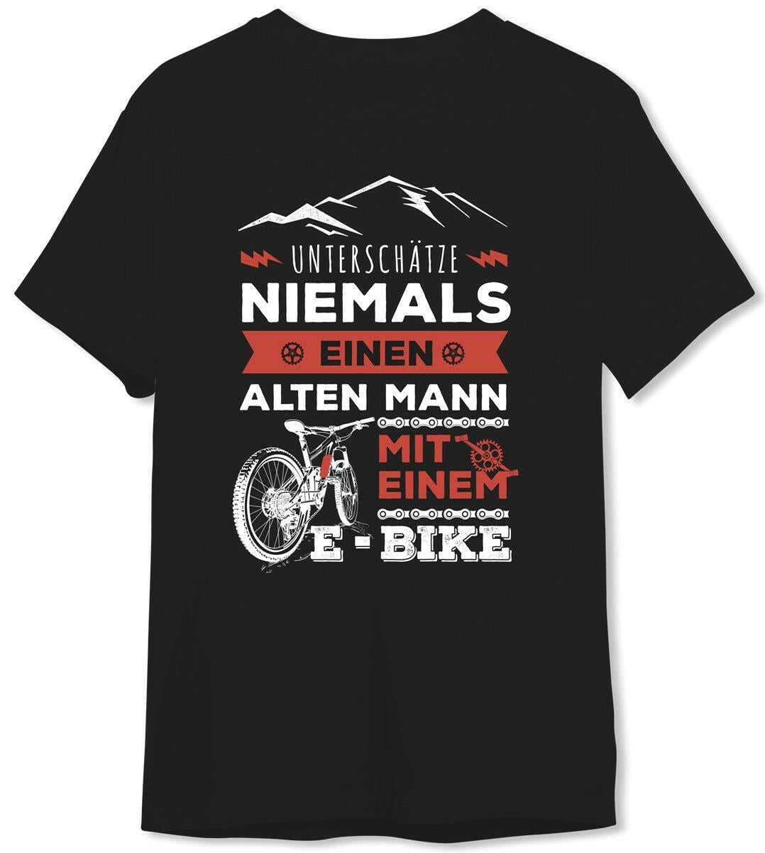 Bild: T-Shirt Herren - Unterschätze niemals einen alten Mann mit einem E-Bike Geschenkidee