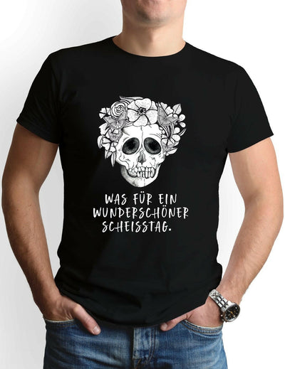 Bild: T-Shirt Herren - Was für ein wunderschöner Scheisstag. - Totenkopf Geschenkidee