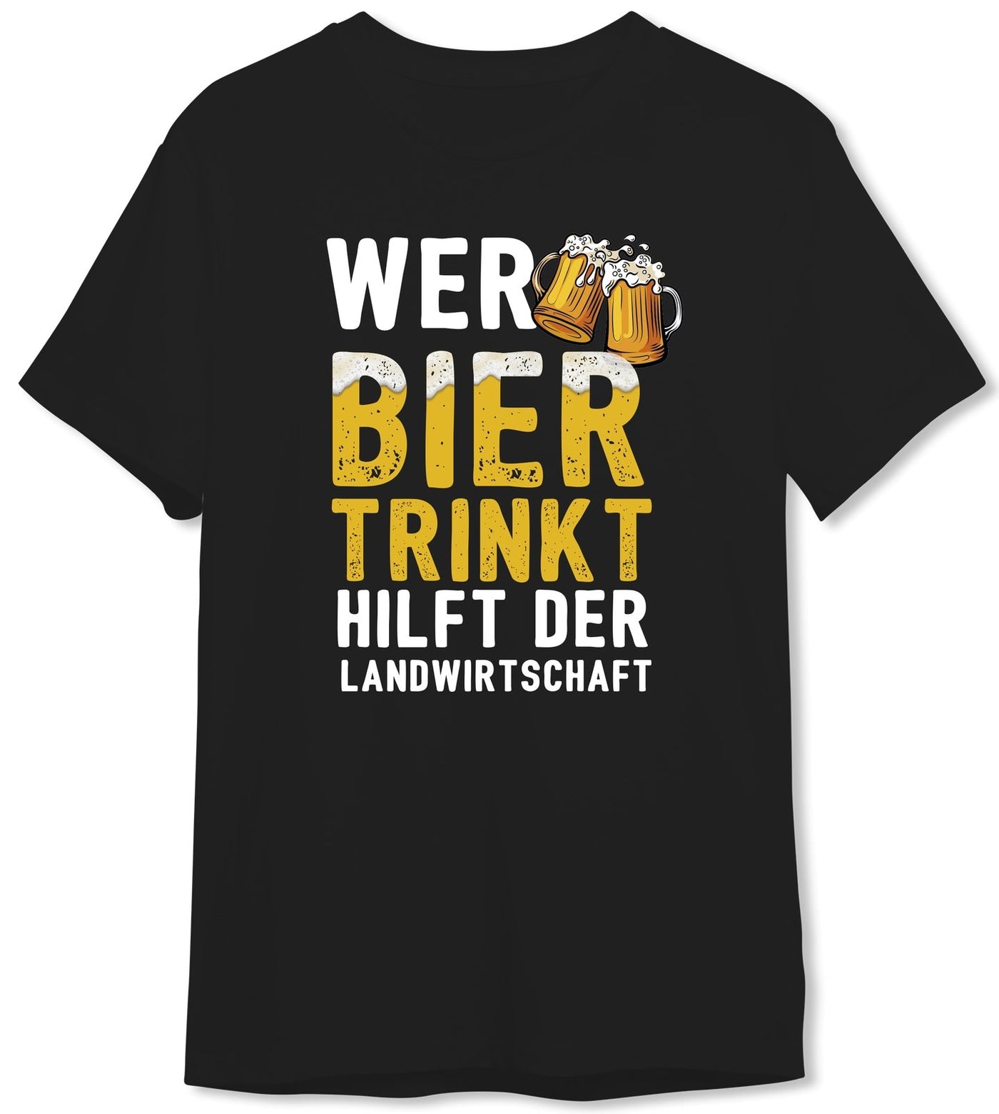 Bild: T-Shirt Herren - Wer Bier trinkt hilft der Landwirtschaft - V2 Geschenkidee