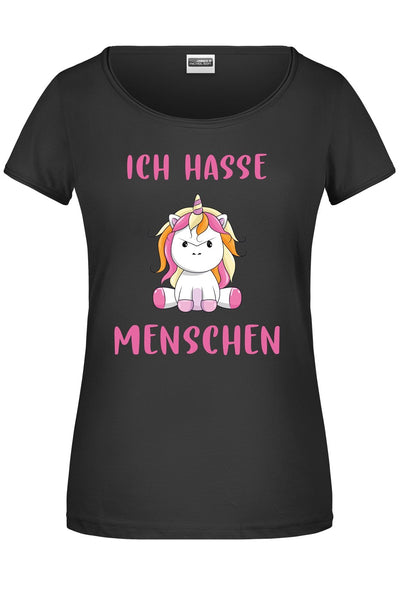 Bild: T-Shirt - Ich hasse Menschen mit Einhorn Geschenkidee