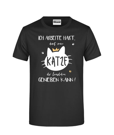 Bild: T-Shirt - Ich arbeite hart, damit meine Katze ihr Luxusleben genießen kann! Geschenkidee