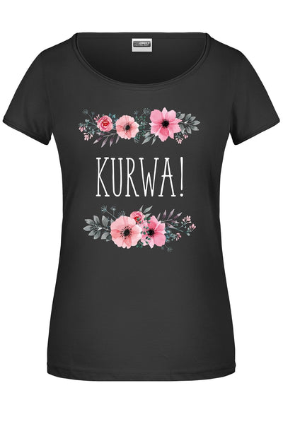 Bild: T-Shirt - Kurwa! - blumig Geschenkidee