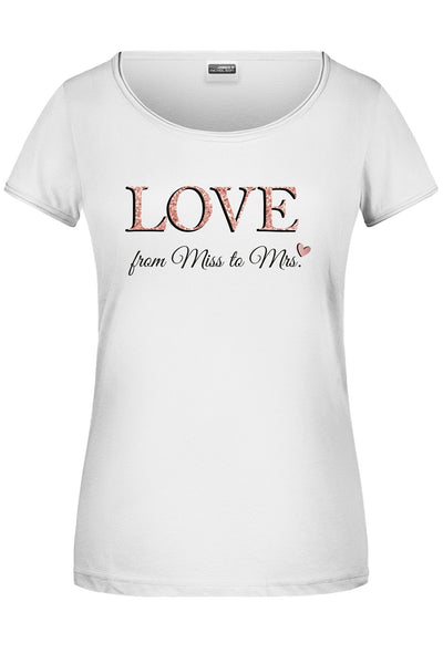 Bild: T-Shirt - LOVE from Miss to Mrs. Geschenkidee