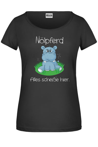 Bild: T-Shirt - Nölpferd- Alles scheiße hier Geschenkidee