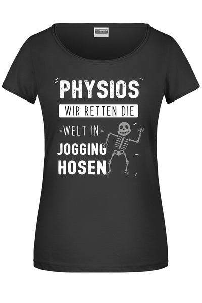 Bild: T-Shirt - Physios Wir retten de Welt in Jogging-Hosen Geschenkidee