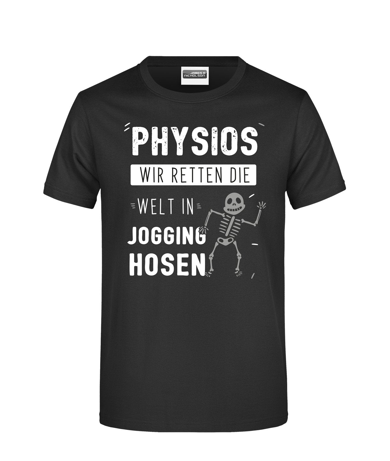 Bild: T-Shirt - Physios Wir retten de Welt in Jogging-Hosen Geschenkidee