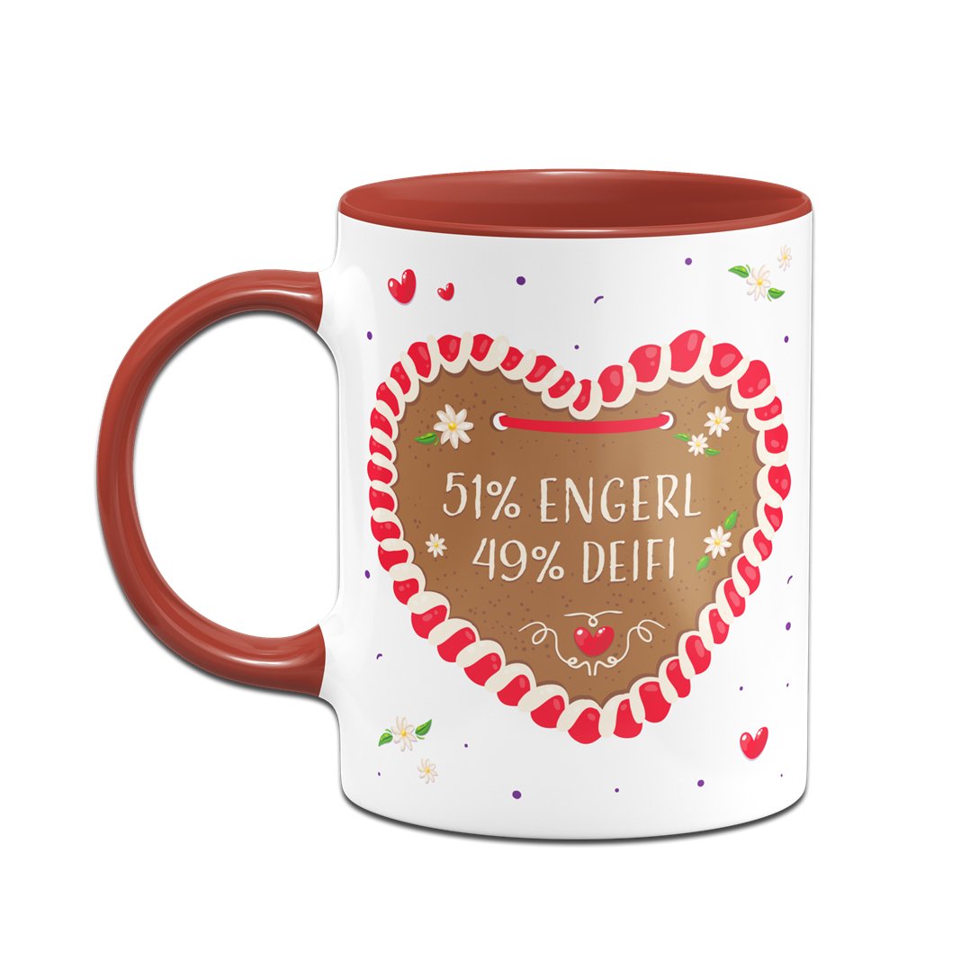 Bild: Tasse - 51% Engerl 49% Deifi (Lebkuchenherz) Geschenkidee