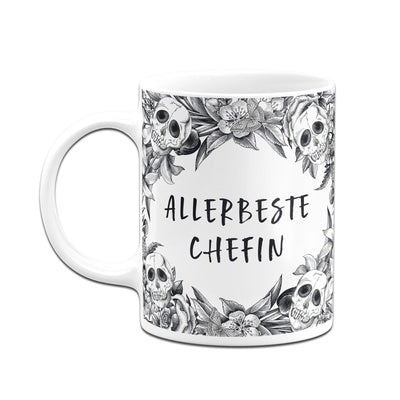 Bild: Tasse - Allerbeste Chefin - Skull Statement Geschenkidee