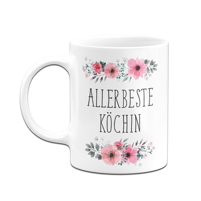 Bild: Tasse - Allerbeste Köchin - blumig Geschenkidee