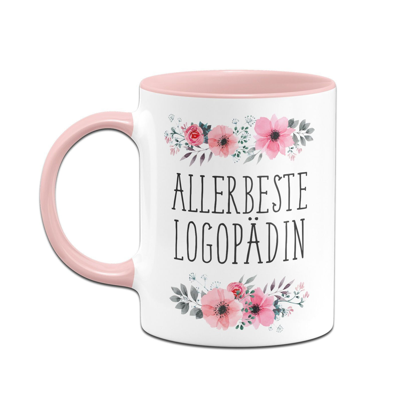 Bild: Tasse - Allerbeste Logopädin - blumig Geschenkidee