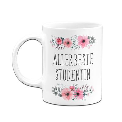 Bild: Tasse - Allerbeste Studentin - blumig Geschenkidee