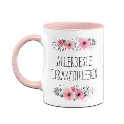 Bild: Tasse - Allerbeste Tierarzthelferin - blumig Geschenkidee