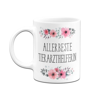Bild: Tasse - Allerbeste Tierarzthelferin - blumig Geschenkidee