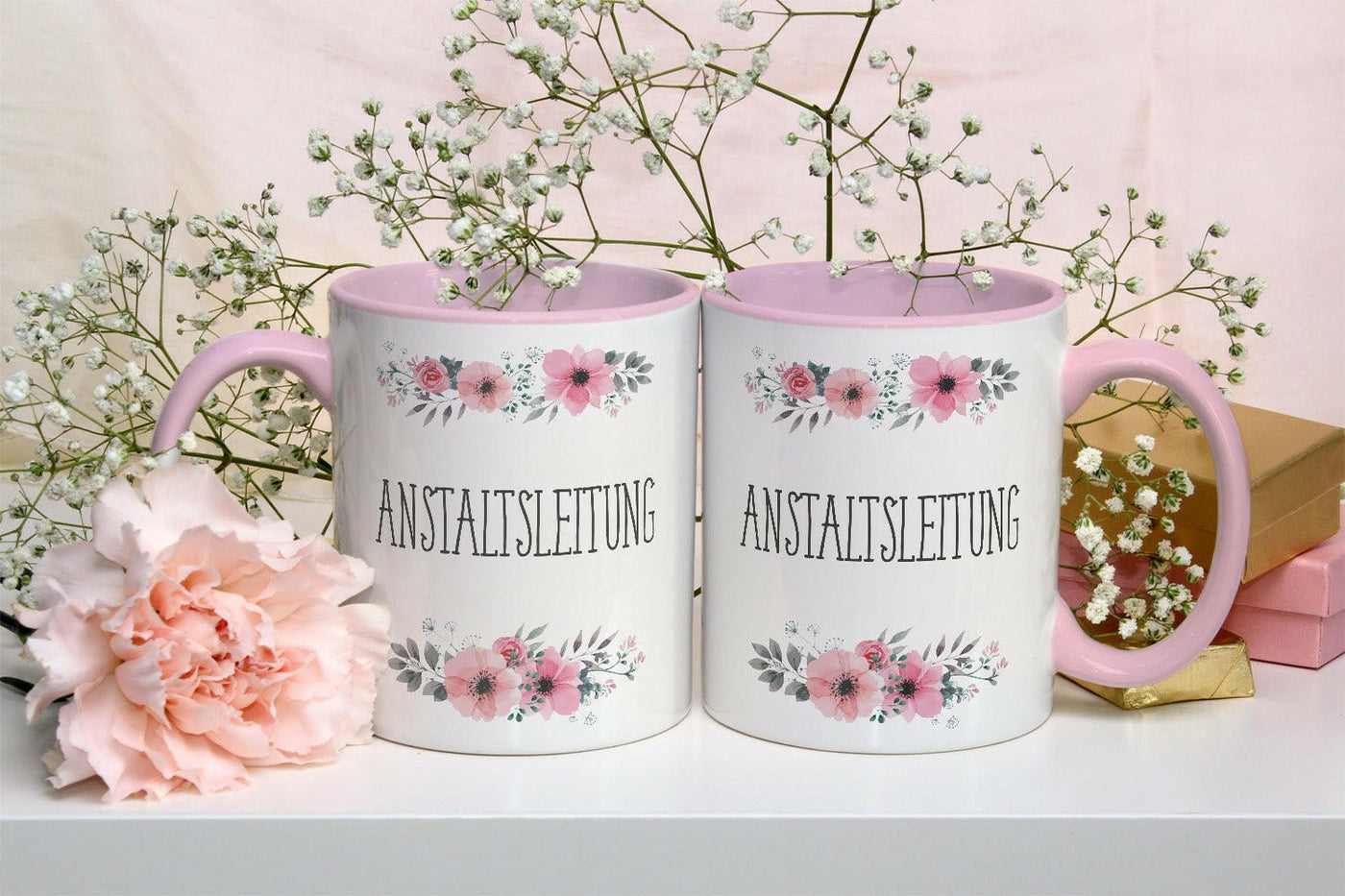 Bild: Tasse - Anstaltsleitung - blumig Geschenkidee