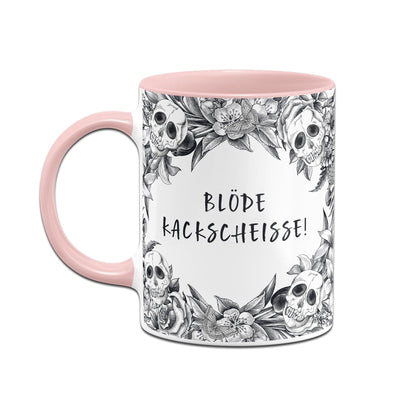 Bild: Tasse - Blöde Kackscheisse! - Skull Statement Geschenkidee