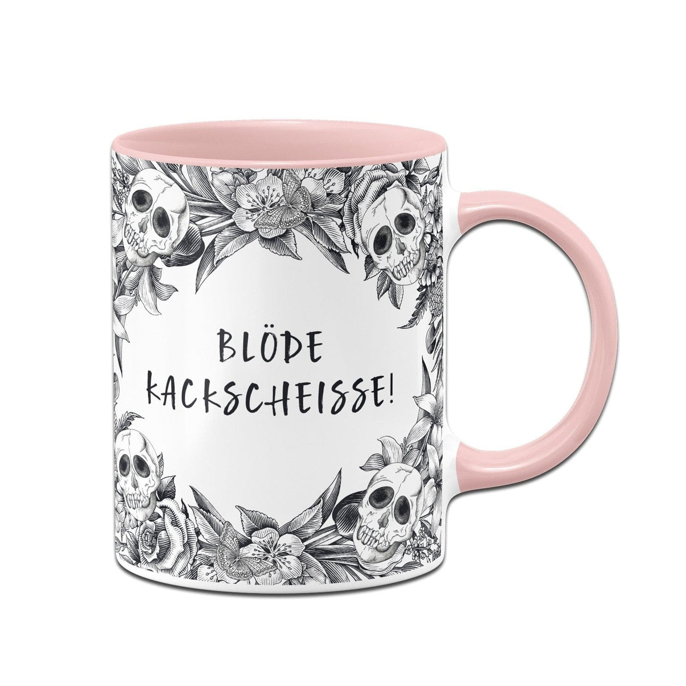 Bild: Tasse - Blöde Kackscheisse! - Skull Statement Geschenkidee