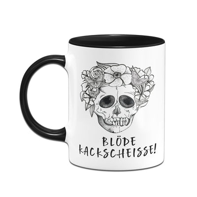 Bild: Tasse - Blöde Kackscheisse! - Totenkopf Geschenkidee