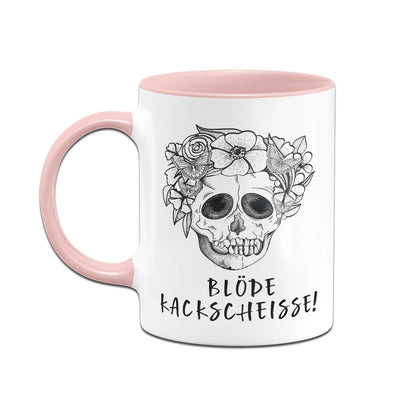 Bild: Tasse - Blöde Kackscheisse! - Totenkopf Geschenkidee