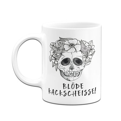 Bild: Tasse - Blöde Kackscheisse! - Totenkopf Geschenkidee