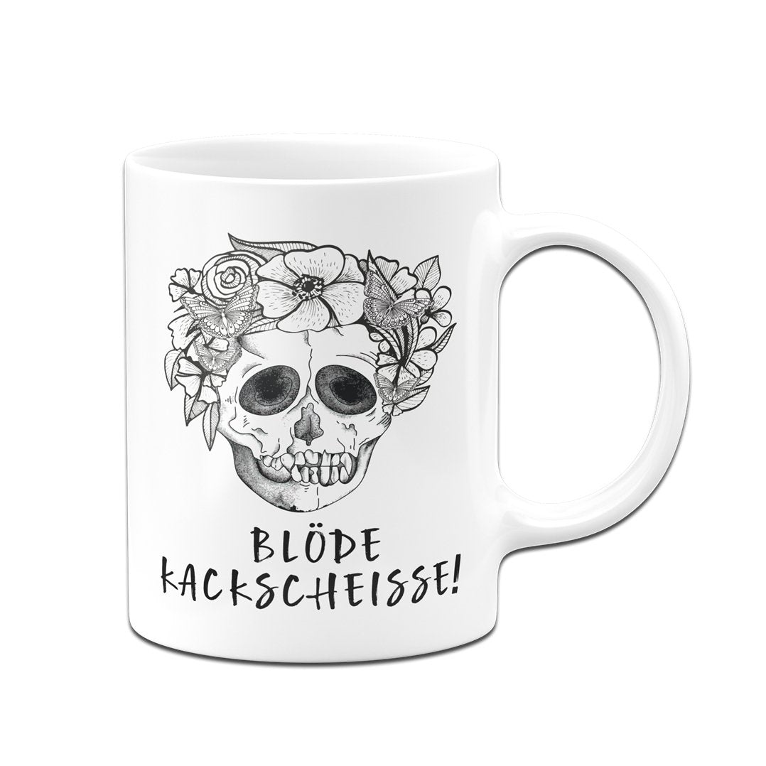 Bild: Tasse - Blöde Kackscheisse! - Totenkopf Geschenkidee