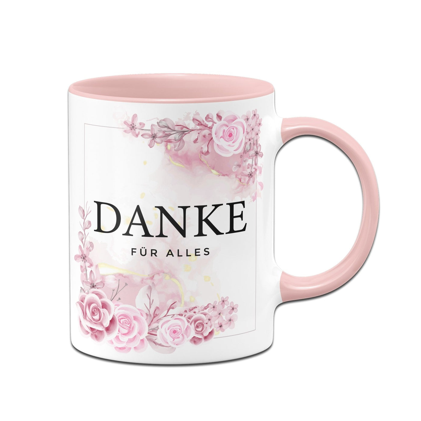 Bild: Tasse - Danke für alles - Blumen Aquarell Geschenkidee