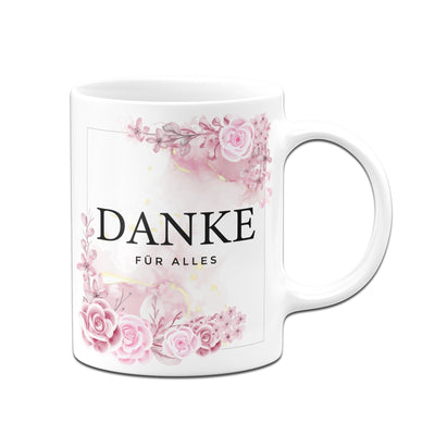 Bild: Tasse - Danke für alles - Blumen Aquarell Geschenkidee