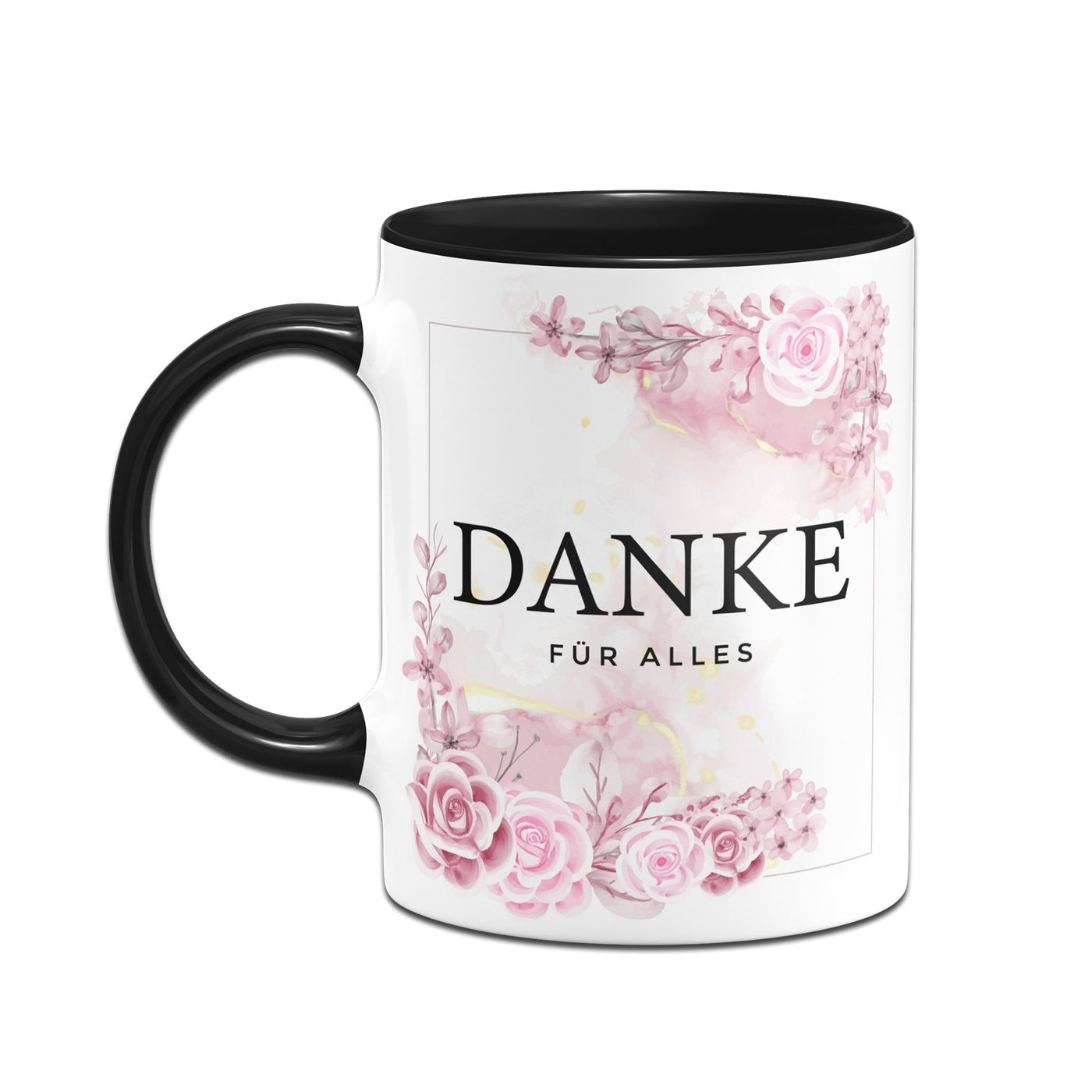 Bild: Tasse - Danke für alles - Blumen Aquarell Geschenkidee