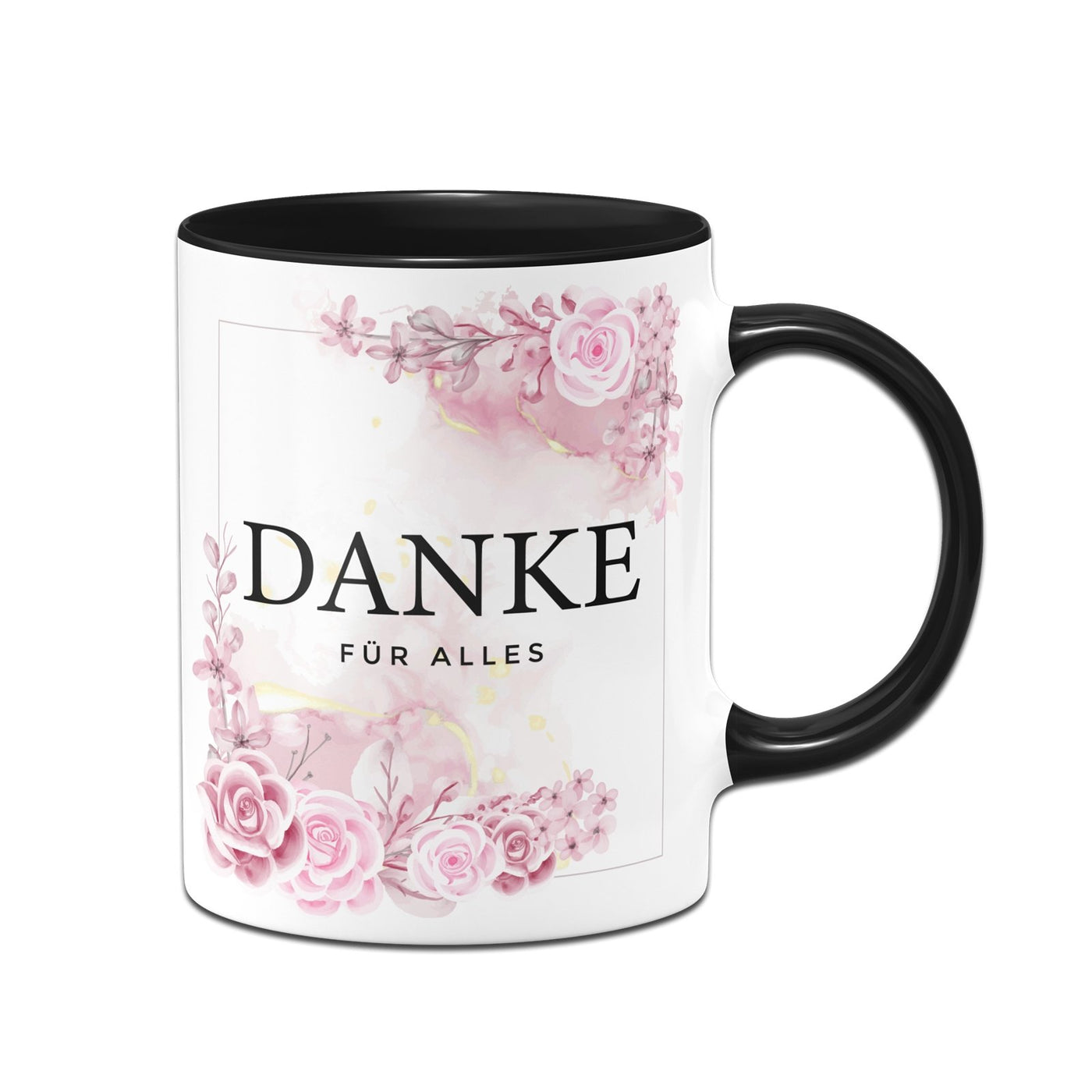 Bild: Tasse - Danke für alles - Blumen Aquarell Geschenkidee