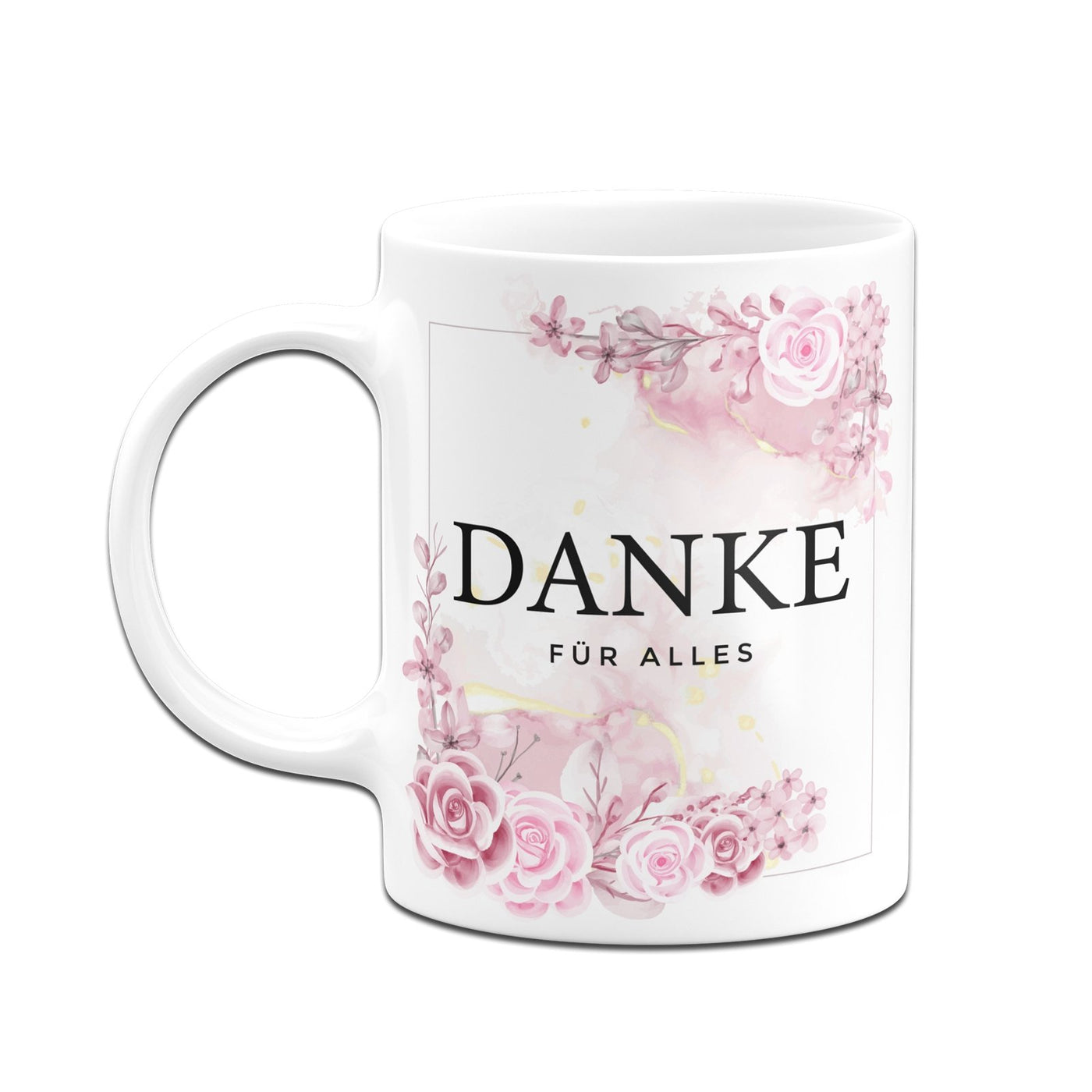 Bild: Tasse - Danke für alles - Blumen Aquarell Geschenkidee