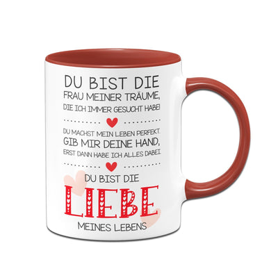 Bild: Tasse - Du bist die Frau meiner Träume, die ich immer gesucht habe Geschenkidee