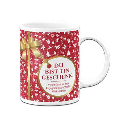 Bild: Tasse - Du bist ein Geschenk. - Weihnachten (Aufdruck rot) Geschenkidee