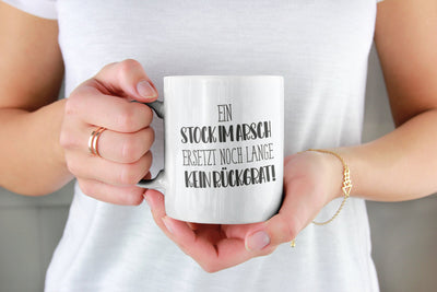 Bild: Tasse - Ein Stock im Arsch ersetzt noch lange kein Rückgrat! - Pure Statement Geschenkidee