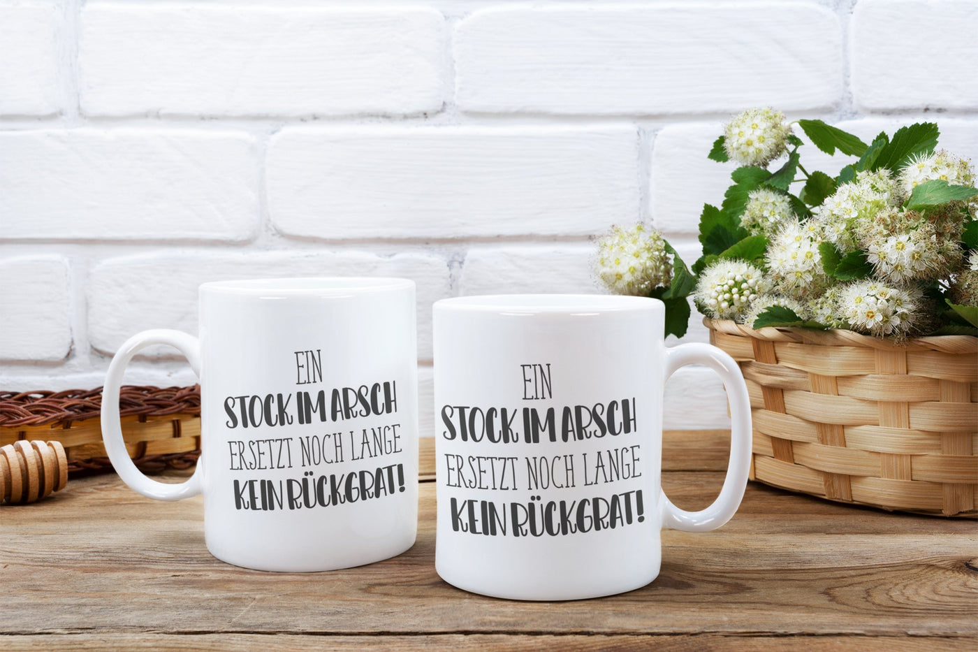 Bild: Tasse - Ein Stock im Arsch ersetzt noch lange kein Rückgrat! - Pure Statement Geschenkidee