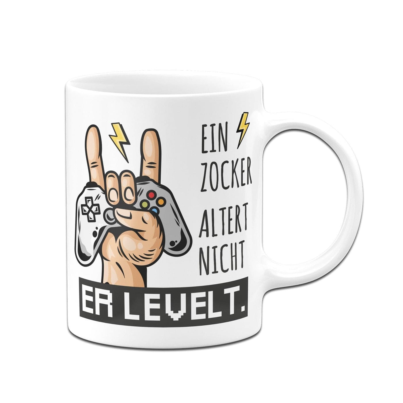 Bild: Tasse - Ein Zocker altert nicht er levelt. Geschenkidee